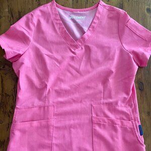 Movement by Butter Soft Scrub Set Bright Pink Heather- TOP=SMALL PANTS = XXS